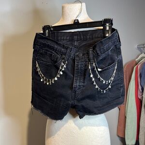 Adorable and unique‎ Levi's Black Jean Shorts with Studded Accents